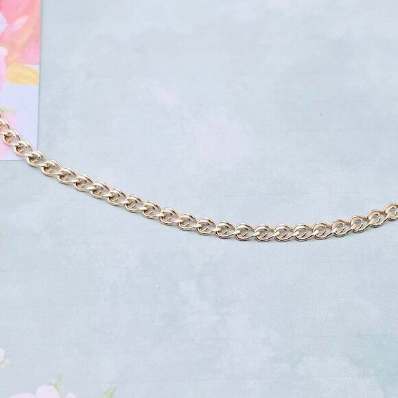 Classic Rose Gold Curb Chain Necklace for Men & Women, 19.7 Inch, XPNL0092 - Picture 11 of 12